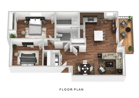 Wyndhaven Ridge Apartments in Newport, Oregon 2 Bed 2 Bath Floor Plan